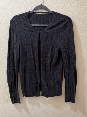 Dark Gray Knit Cardigan Sweater
